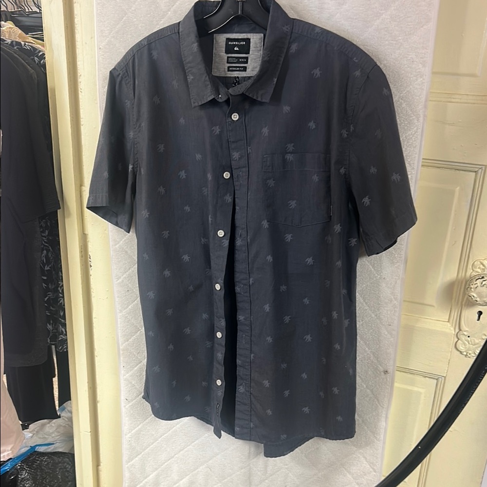 Quiksilver Blue Casual Button Down Shirt